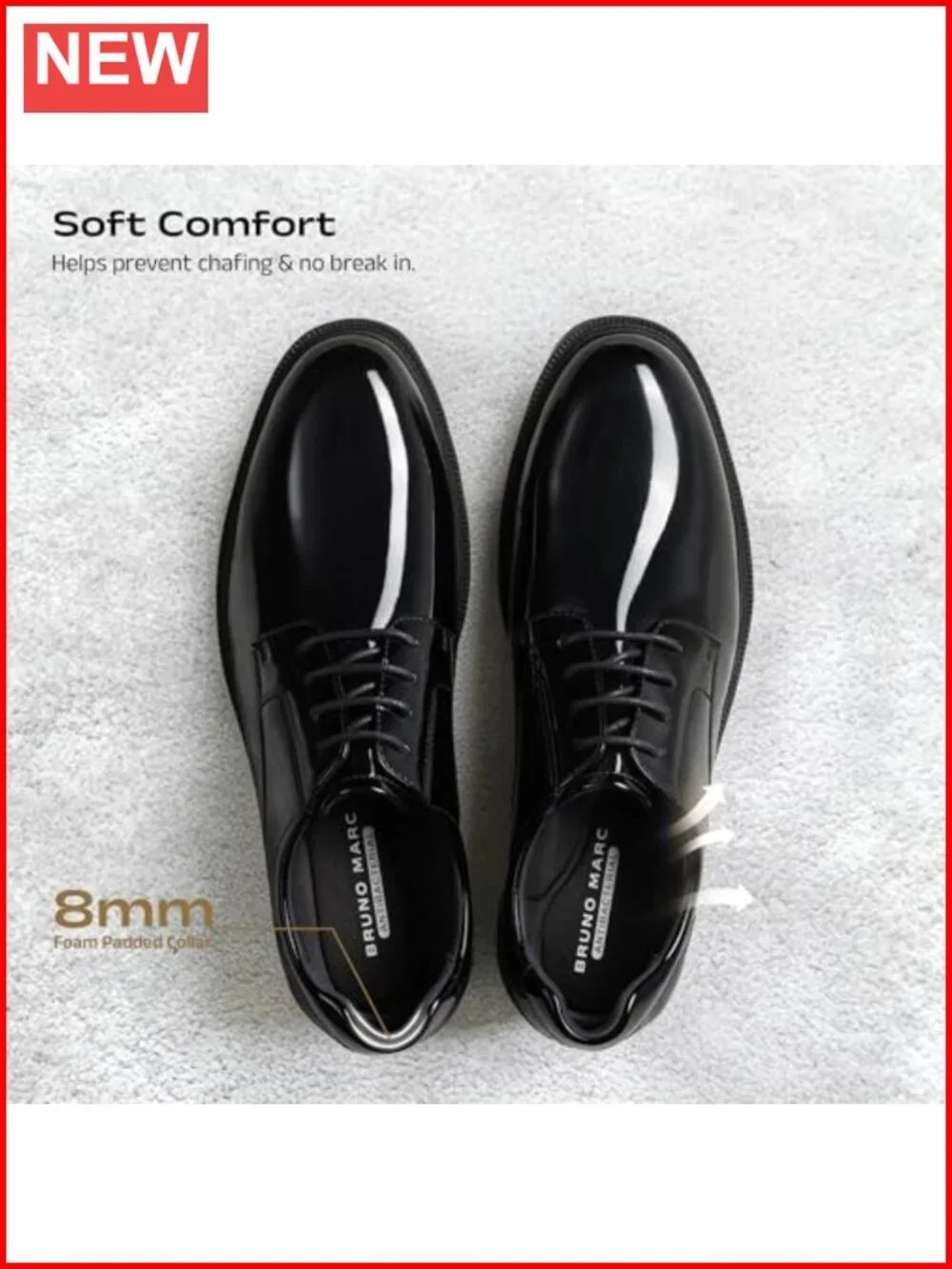 Men's Dress Oxford Shoes Classic Uniform Lace Up Formal Non Slip Faux Leather